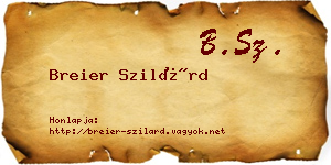 Breier Szilárd névjegykártya